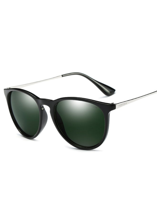 Aoron Full Rim Polarized Round Frame Sunglasses - Lens Size: 60 mm 