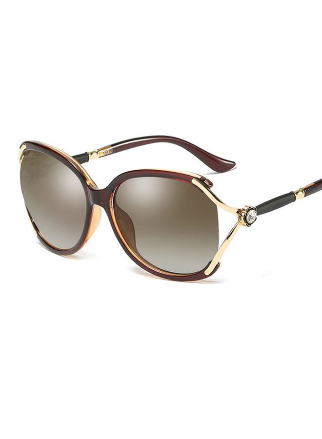 أورون نظارة شمسية بتصميم إطار كبير الحجم كامل الحواف وعدسات مستقطبة - مقاس العدسة: 65 مم للنساء