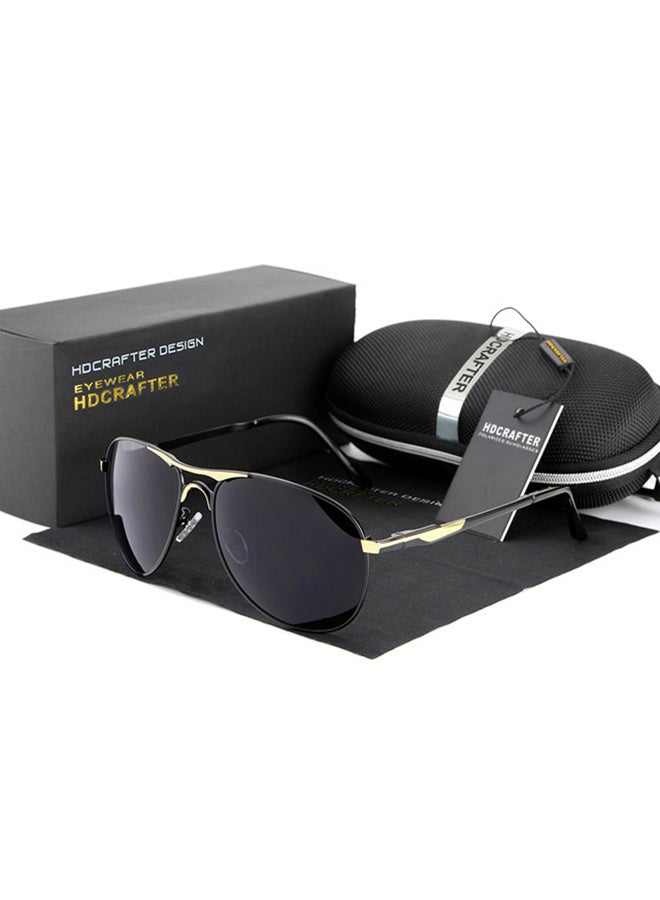 HDCRAFTER Men's Full Rim Polarized UV400 Aviator Frame Sunglasses - Lens Size: 60 mm 