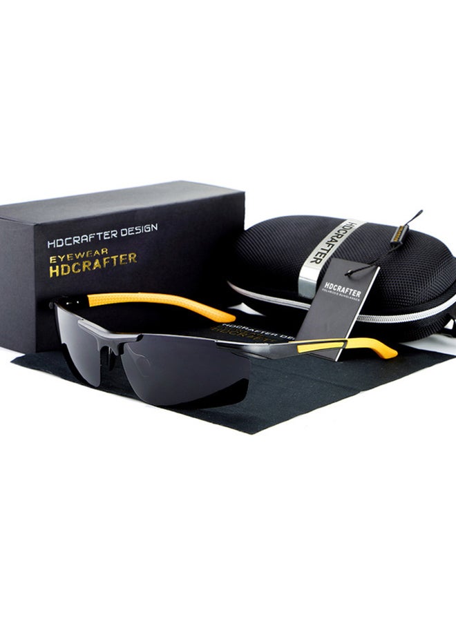 HDCRAFTER Men's Semi-Rimless Night Vision Wrap Frame Driving Sunglasses - Lens Size: 62 mm 