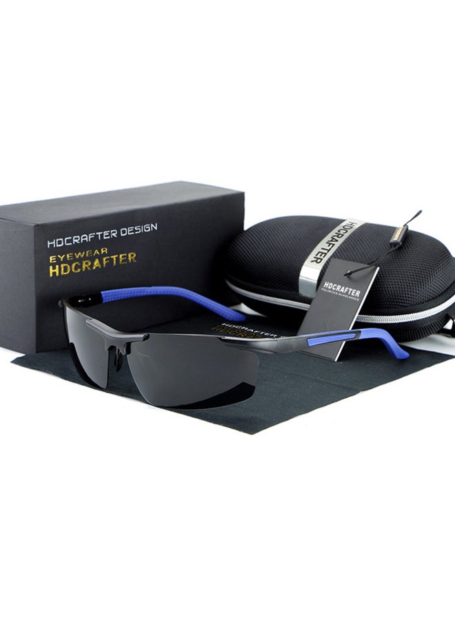 HDCRAFTER Men's Semi-Rimless Night Vision Wrap Frame Driving Sunglasses - Lens Size: 62 mm 
