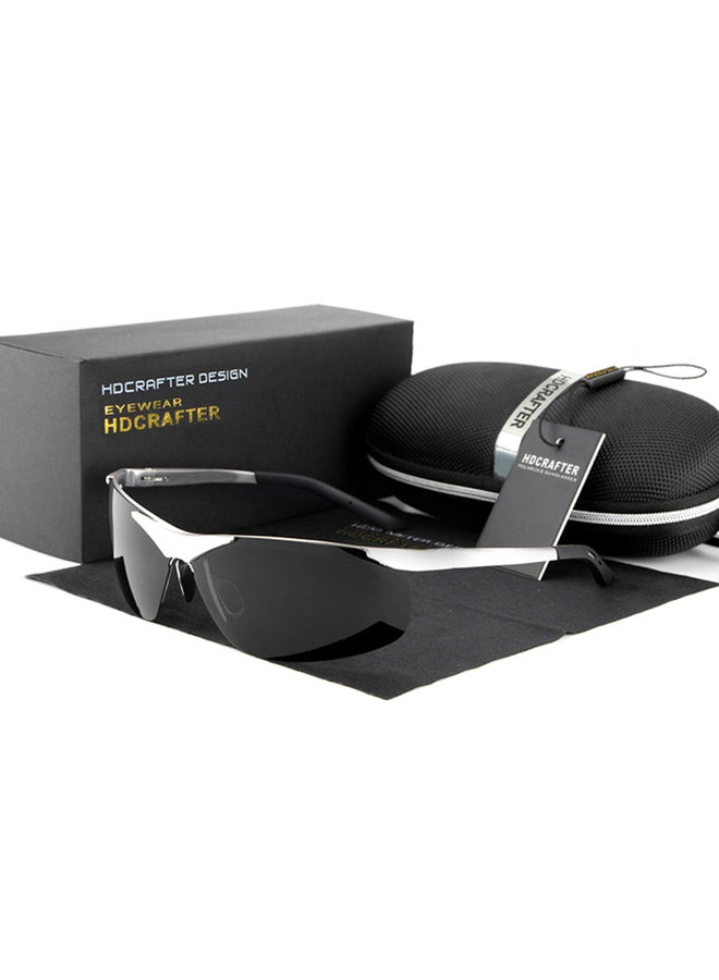 HDCRAFTER Men's Semi-Rimless Polarized Wrap Frame Driving Sunglasses - Lens Size: 70 mm 