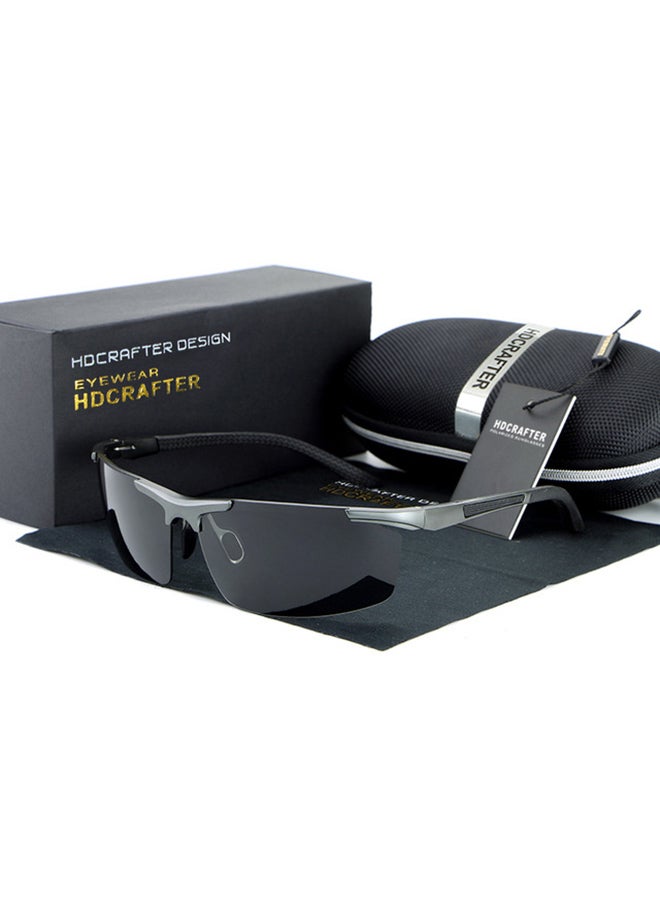HDCRAFTER Men's Semi-Rimless Night Vision Wrap Frame Driving Sunglasses - Lens Size: 62 mm 