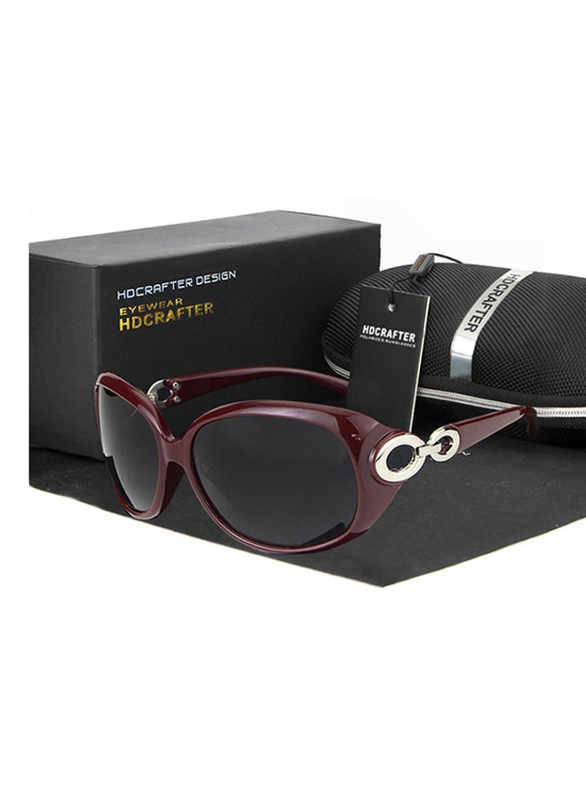 إتش دي كرافتر نظارات شمسية للقيادة بإطار بيضاوي مستقطبة UV400 بحافة كاملة - مقاس العدسة: 65 مم - Image 2