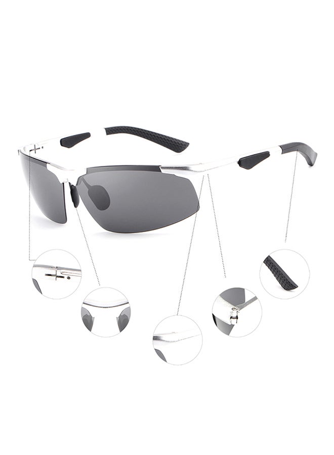 إتش دي كرافتر نظارة شمسية للقيادة بتصميم إطار رياضي شبه مكتمل الحواف وعدسات مستقطبة - مقاس العدسة: 75 مم للرجال - Image 2