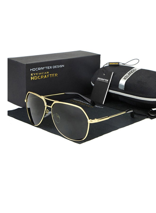 إتش دي كرافتر نظارة شمسية بإطار آفياتور كامل الحواف وعدسات مستقطبة - مقاس العدسة: 60 مم للرجال