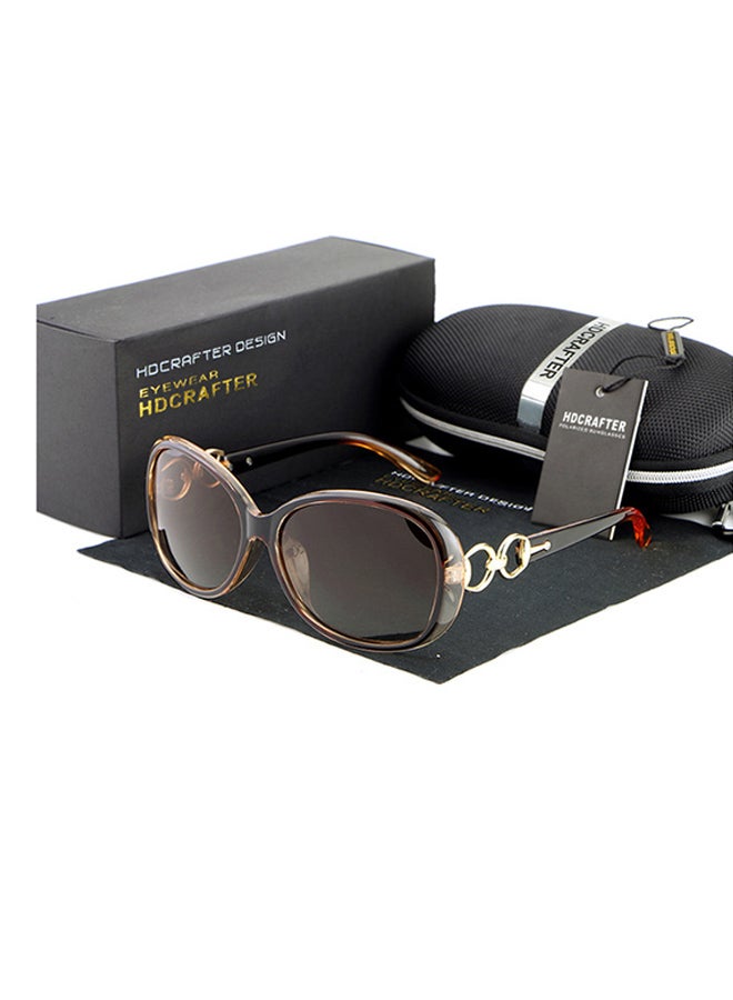 HDCRAFTER Women's Full Rim Polarized UV400 Butterfly Frame Sunglasses - Lens Size: 59 mm