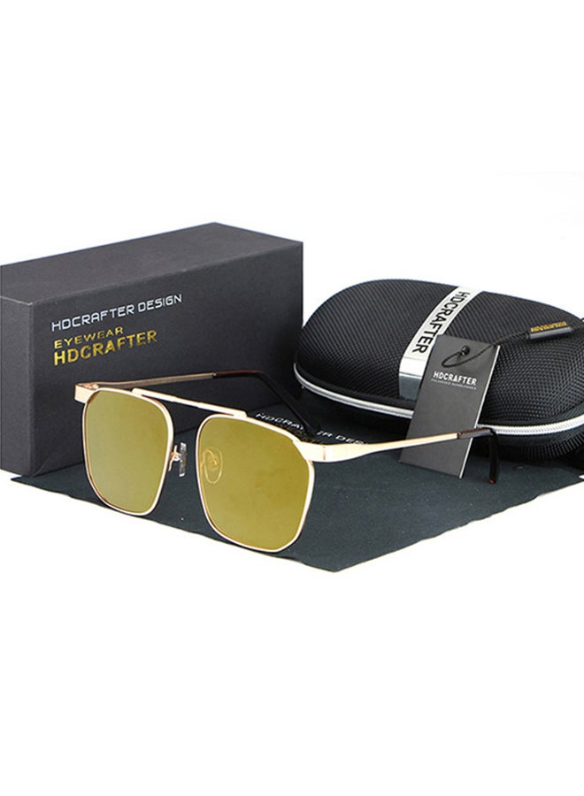 HDCRAFTER Men's Full Rim Polarized Square Frame Sunglasses - Lens Size: 54 mm