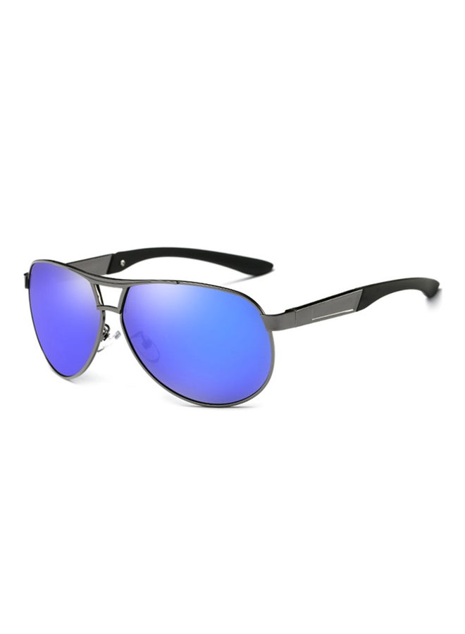 HDCRAFTER Men's Full Rim Polarized UV400 Pilot Frame Sunglasses - Lens Size: 64 mm