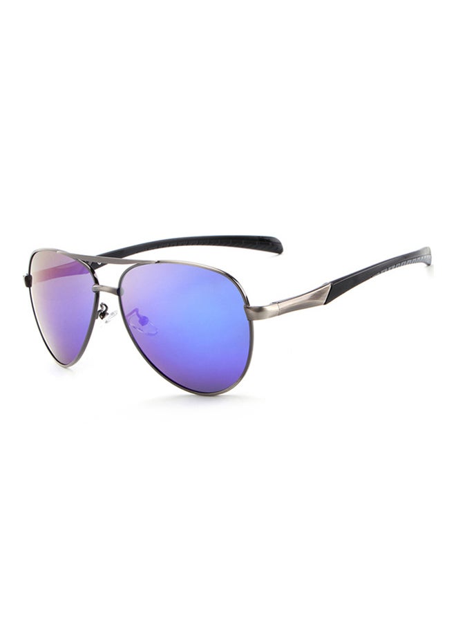 HDCRAFTER Men's Full Rim Polarized Aviator Frame Sunglasses - Lens Size: 61 mm