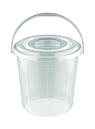 20L Round Plastic Bucket With Lid & Handle (Transparent) Transparent - v1517914556/N13205181A_1