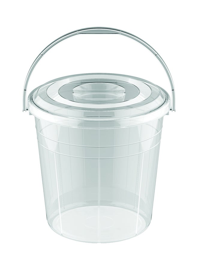 Cosmoplast - 20L Round Plastic Bucket With Lid & Handle (Transparent) Transparent - Image 1