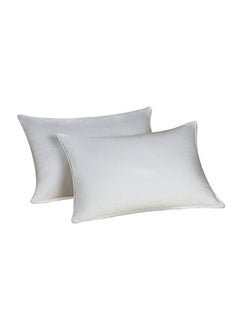 Comfy Pack of 2 400 Thread Count Anti Allergy Soft Touch Rectangular Pillows Set Includes 2xPillows 45x75 Cotton White 45x75cm 