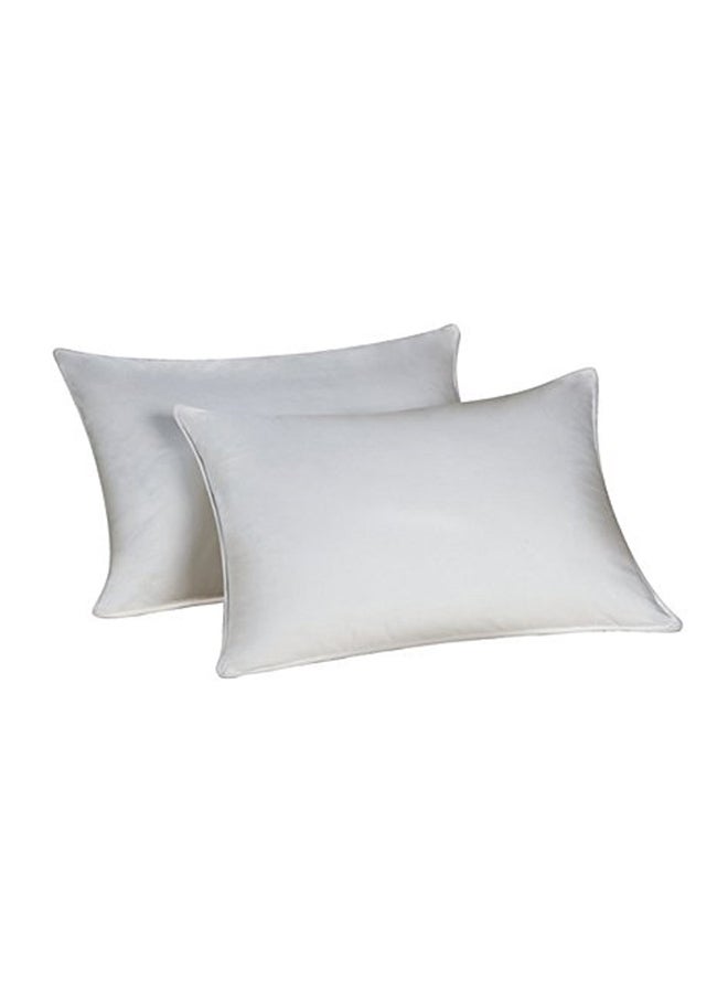 Comfy - Pack of 2 400 Thread Count Anti Allergy Soft Touch Rectangular Pillows Set Includes 2xPillows 45x75 Cotton White 45x75cm - Image 1