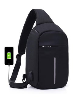 Water Resistant Anti-Theft Messenger Bag Black