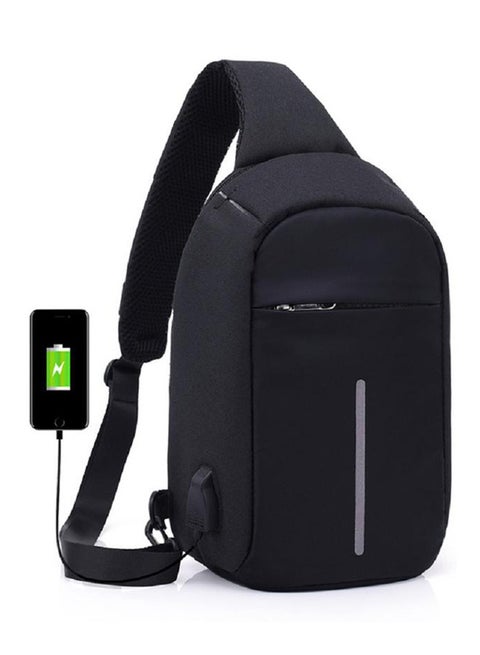 Water Resistant Anti-Theft Messenger Bag Black