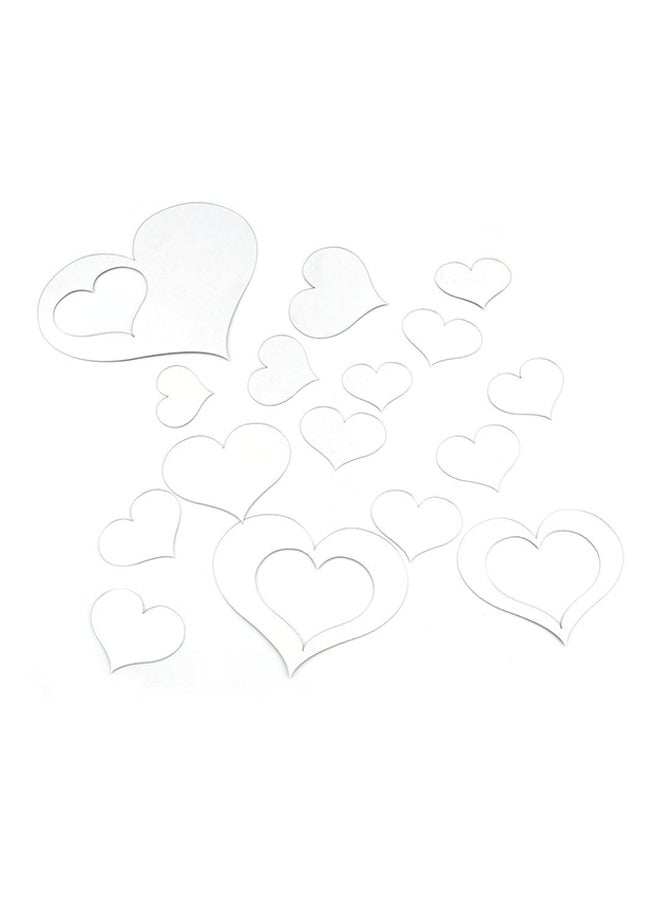 OUTAD 16-Piece Romantic Love Hearts Room Mirror Wall Stickers - Image 1