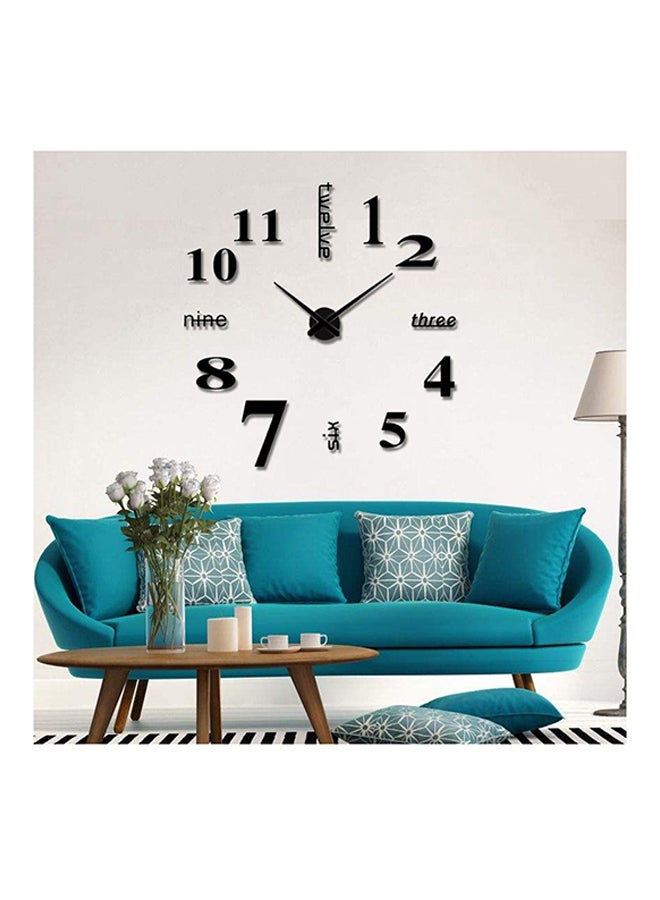 أوتاد ملصق حائط دي آي واي إيفا ثلاثي الأبعاد على هيئة ساعة مضاد للمياه أسود - Image 2