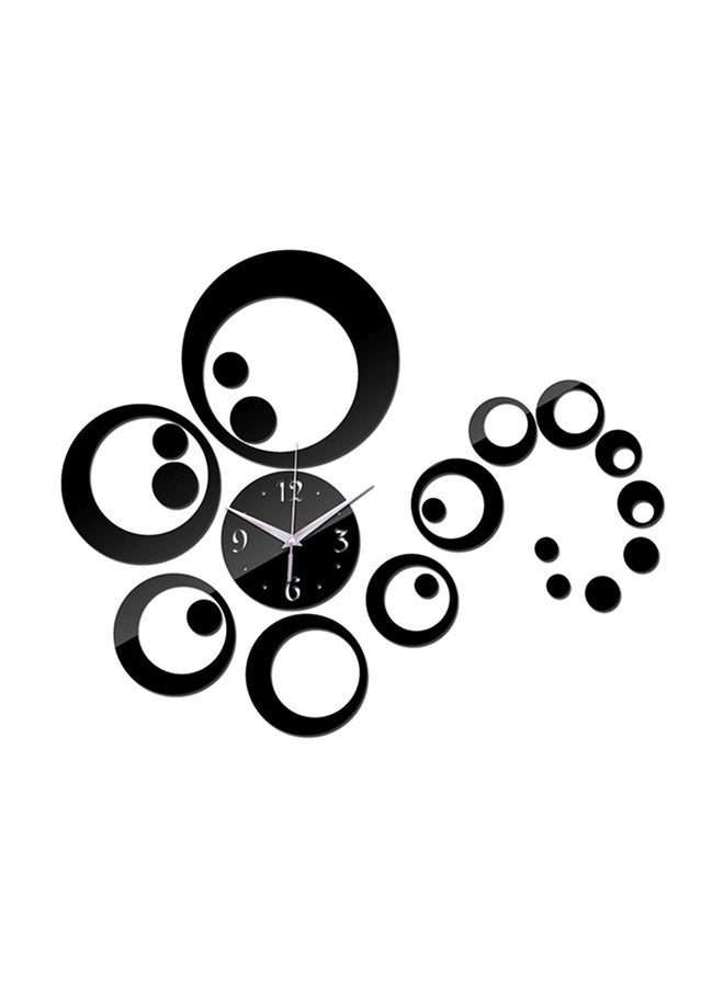 OUTAD Modern 3D DIY Mirror Clock CA022 Wall Stickers Black - Image 1