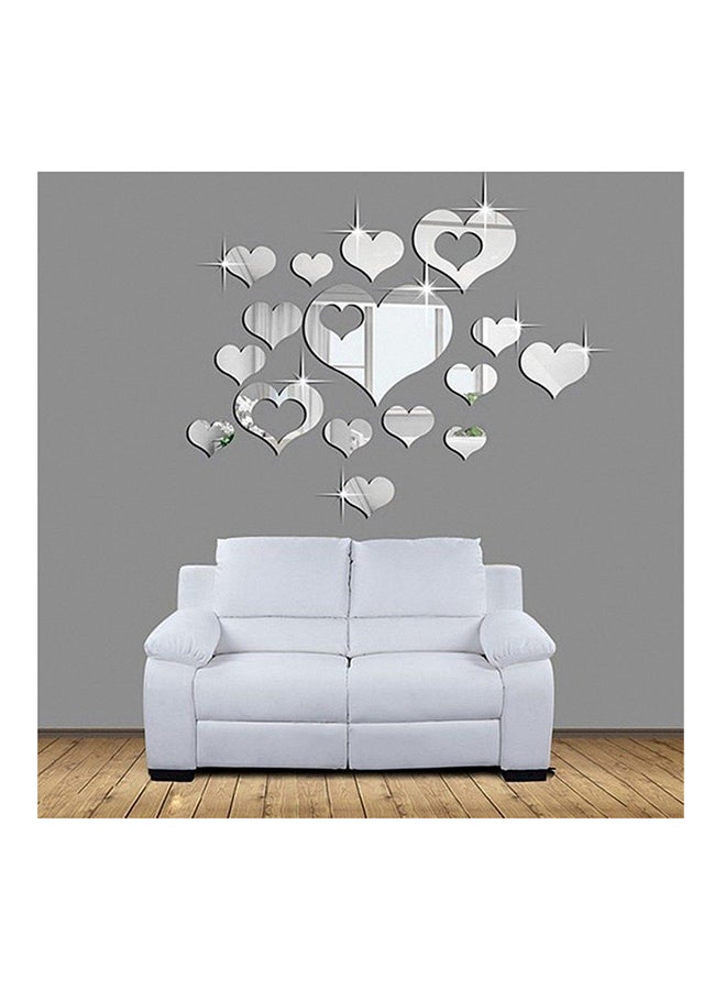 OUTAD 16-Piece Romantic Love Hearts Room Mirror Wall Stickers - Image 3