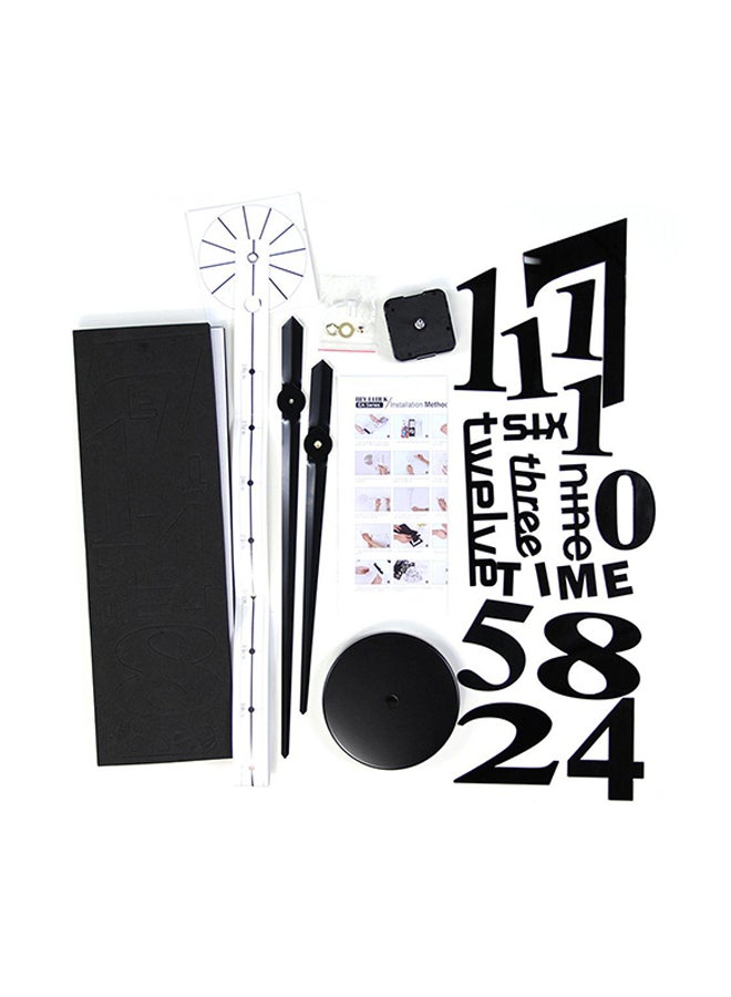 أوتاد ملصق حائط دي آي واي إيفا ثلاثي الأبعاد على هيئة ساعة مضاد للمياه أسود - Image 1