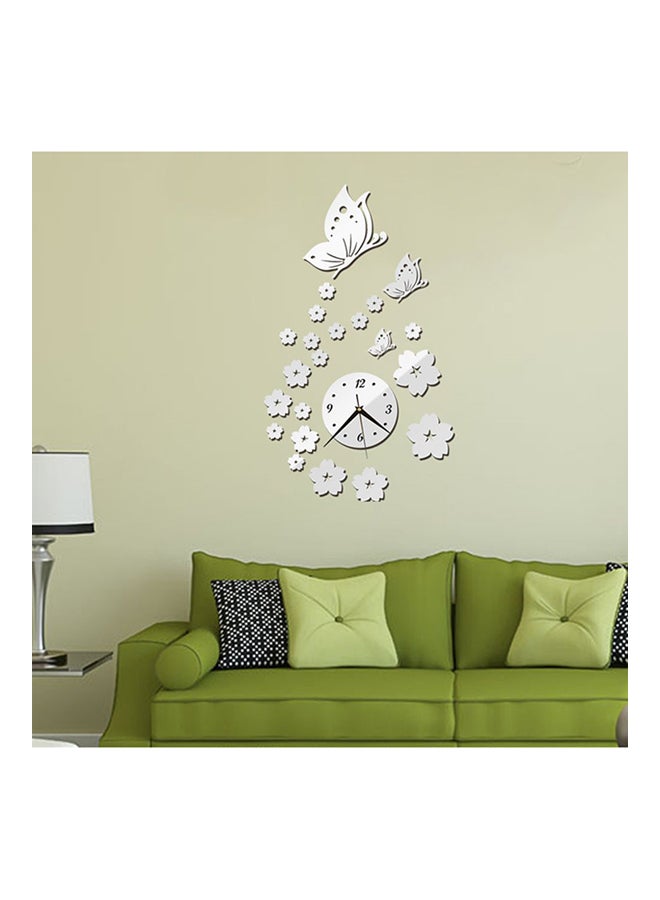 OUTAD Mirror 3D Clock CA005 Wall Stickers Silver - Image 4