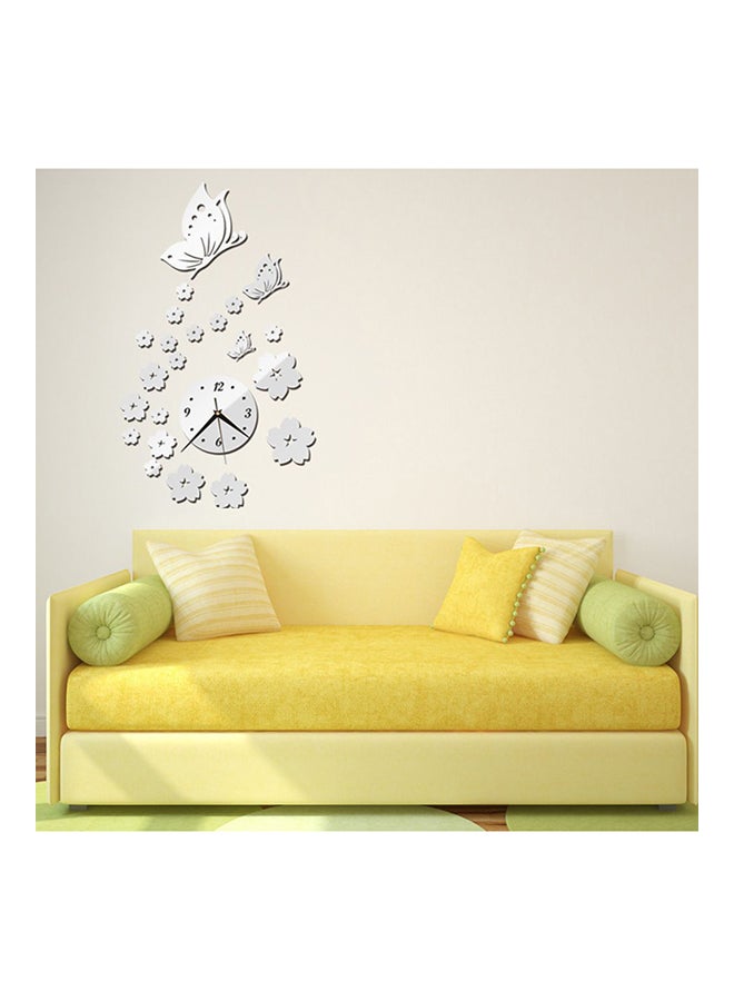 OUTAD Mirror 3D Clock CA005 Wall Stickers Silver - Image 3