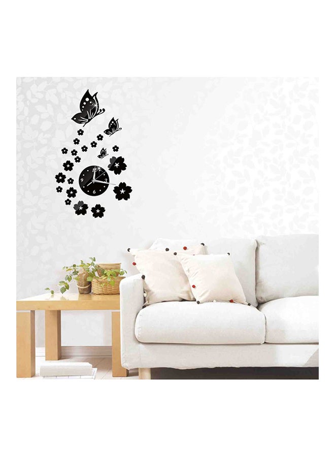 OUTAD 3D Mirror Clock Wall Stickers Black - Image 3