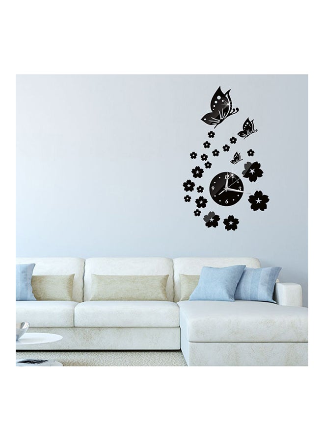 OUTAD 3D Mirror Clock Wall Stickers Black - Image 4