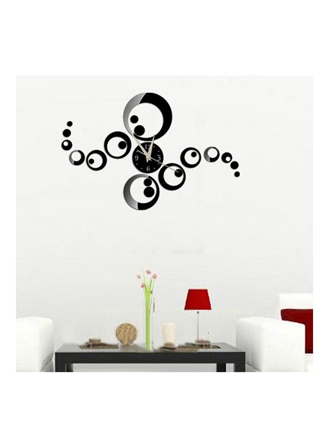 OUTAD Modern 3D DIY Mirror Clock CA022 Wall Stickers Black - Image 2