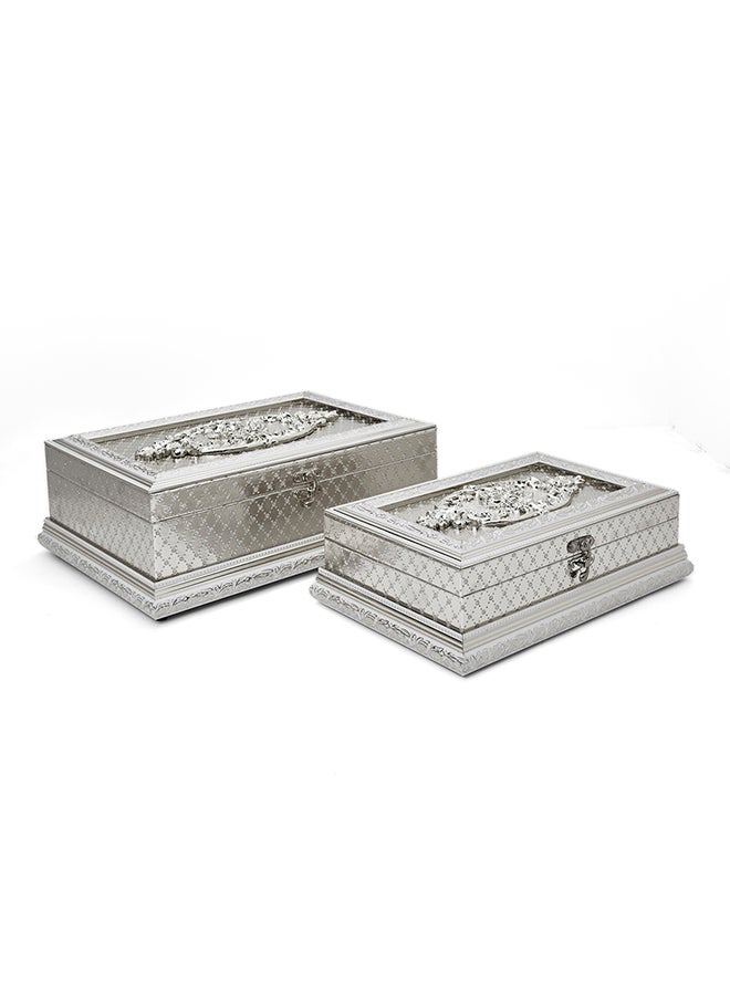 Silver Tag - Set Of 2 Jewellery Box - Image 1