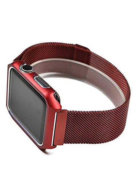 Milanese Loop Stainless Steel Strap For Apple Watch 42 mm Series 1/2/3 Red