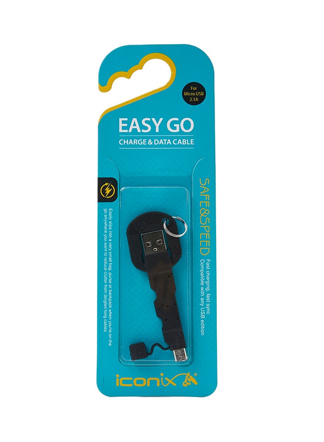 Iconix Chain Design Micro-USB Charging Cable Black - Image 1