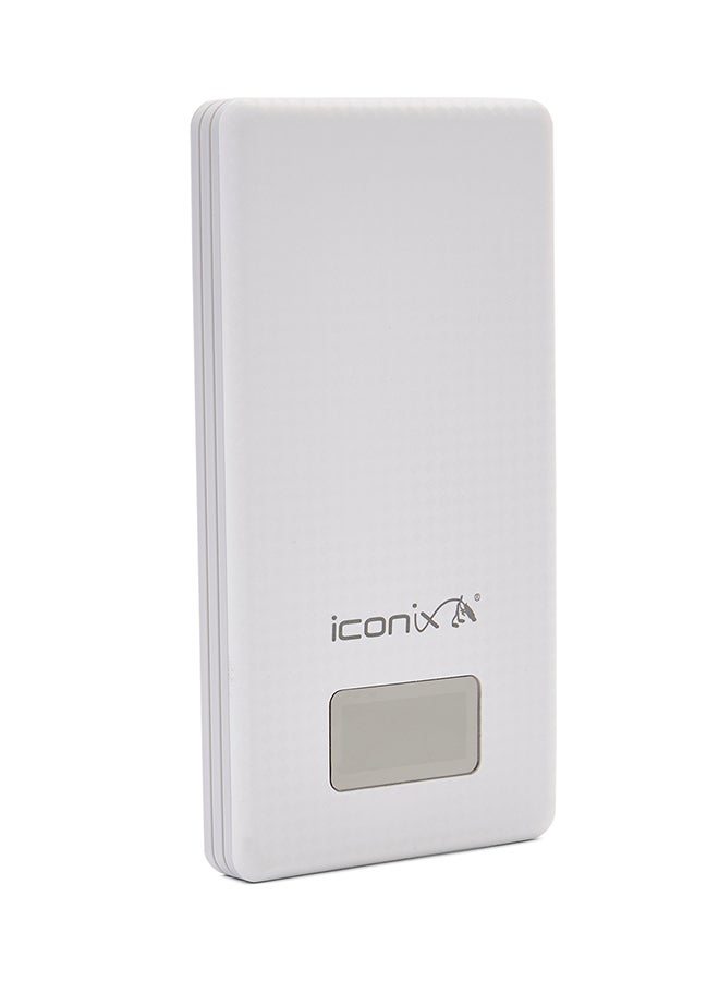 6000.0 mAh Power Bank With LCD Indicator, Ultra-Fast Dual 2.4A USB Port And Overcharging Protection For Smartphones, Tablets, Bluetooth Devices, GPS White