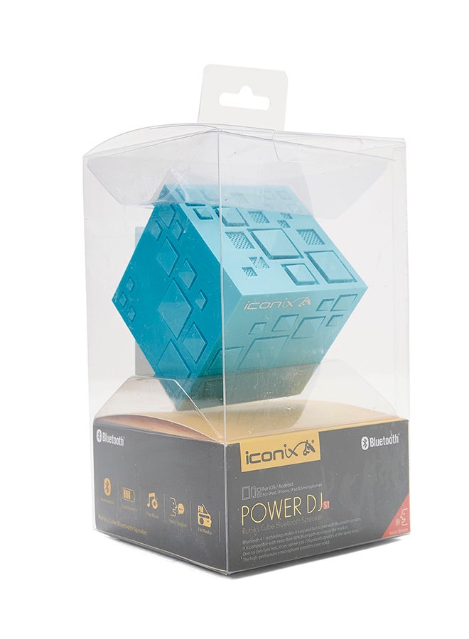 Iconix - Power DJ Square S1 Rechargeable Bluetooth Speaker With FM, AUX-in Support Blue - Image 1