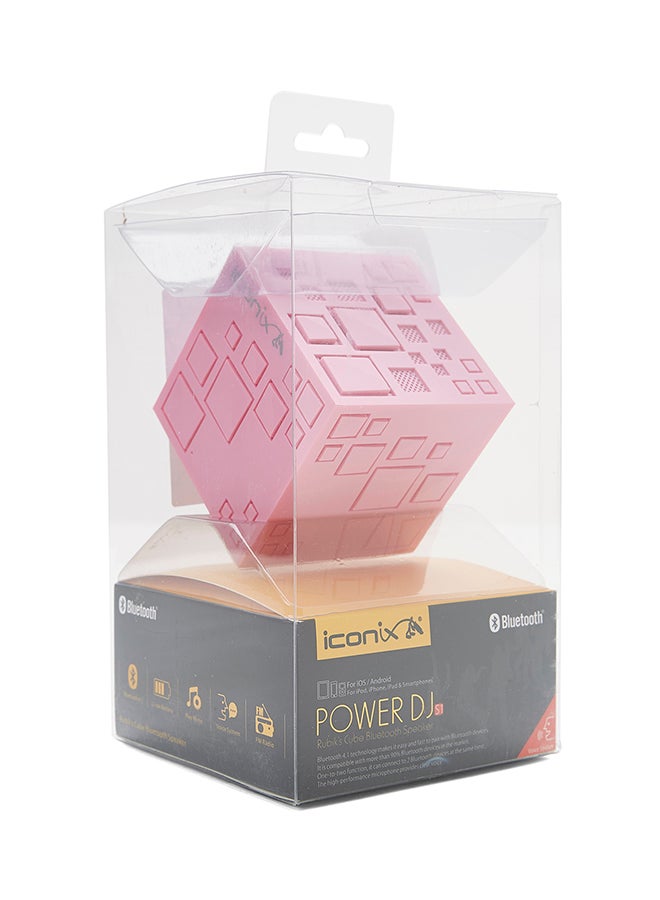 Iconix Power DJ Square S1 Rechargeable Bluetooth Speaker With FM, AUX-in Support Pink - Image 3