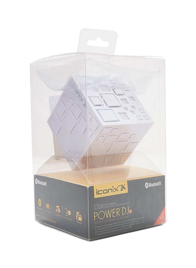Iconix Power DJ Square S1 Rechargeable Bluetooth Speaker With FM, AUX-in Support White - Image 3