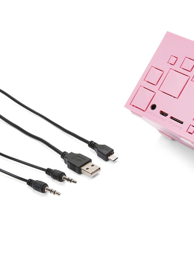 Iconix Power DJ Square S1 Rechargeable Bluetooth Speaker With FM, AUX-in Support Pink - Image 2