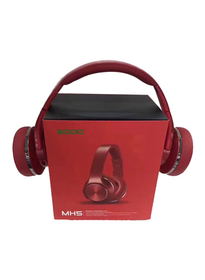 SODO 2-In-1 Twist-Out Bluetooth Speaker Headphones Red - Image 3