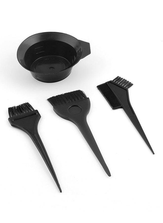 Generic - 4-Piece Hair Dye Set With Hair Color Brush & Mixing Bowl Black - Image 1