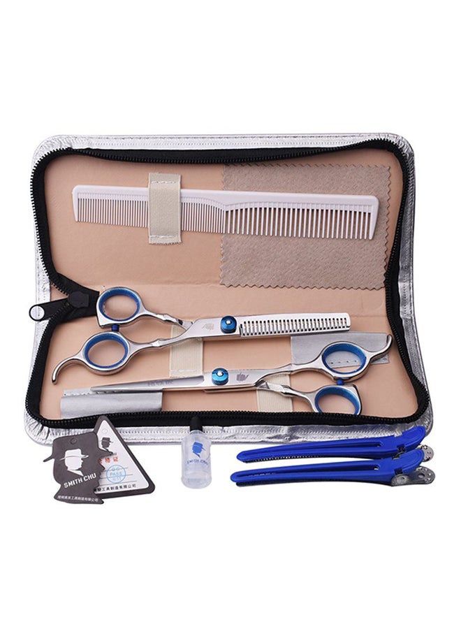 SMITH CHU - Flat Teeth Blade Scissor Set Silver/Blue - Image 1