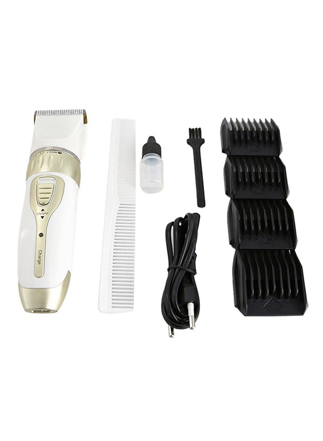 Electric Hair Trimmer Tool White/Black/Gold 18.5 x 4.5cm - Image 1