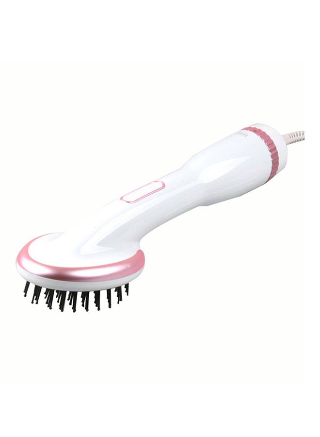 Kemei 2-In-1 Anion Straight Hair Dryer Hot Air Brush White  - Image 1