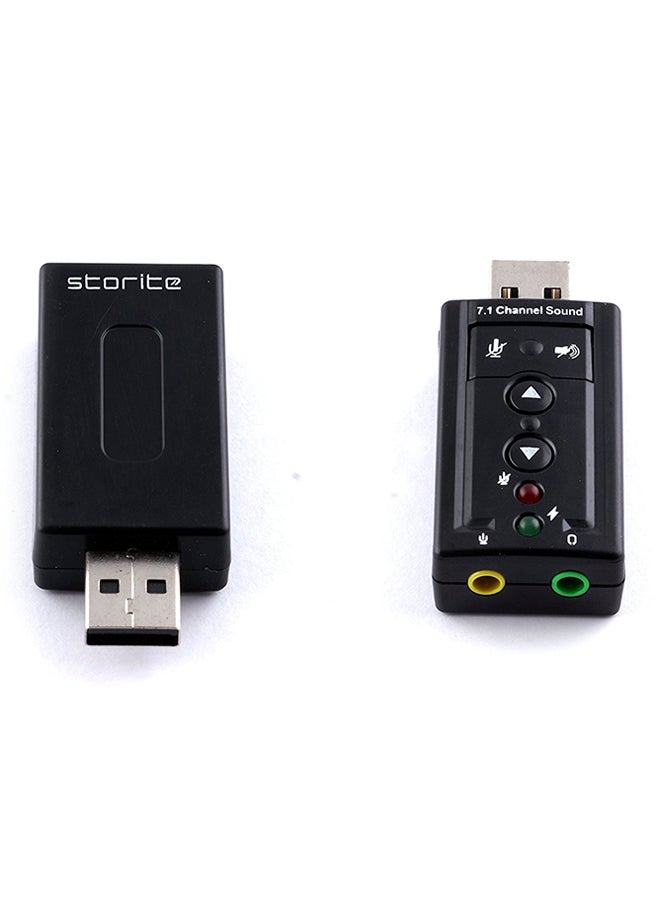 oem - 7.1 Channel USB External Sound Card Audio Adapter Black - Image 1