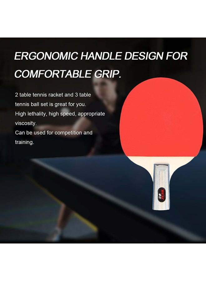 OUTAD - Short And Long Handle Ping Pong Paddle Table Tennis Bat And Ball Set - Image 1