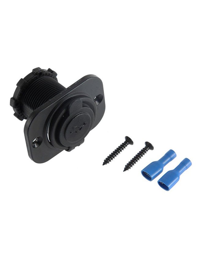 OUTAD Dual USB Car Charger With Cigarette Lighter Black - Image 1