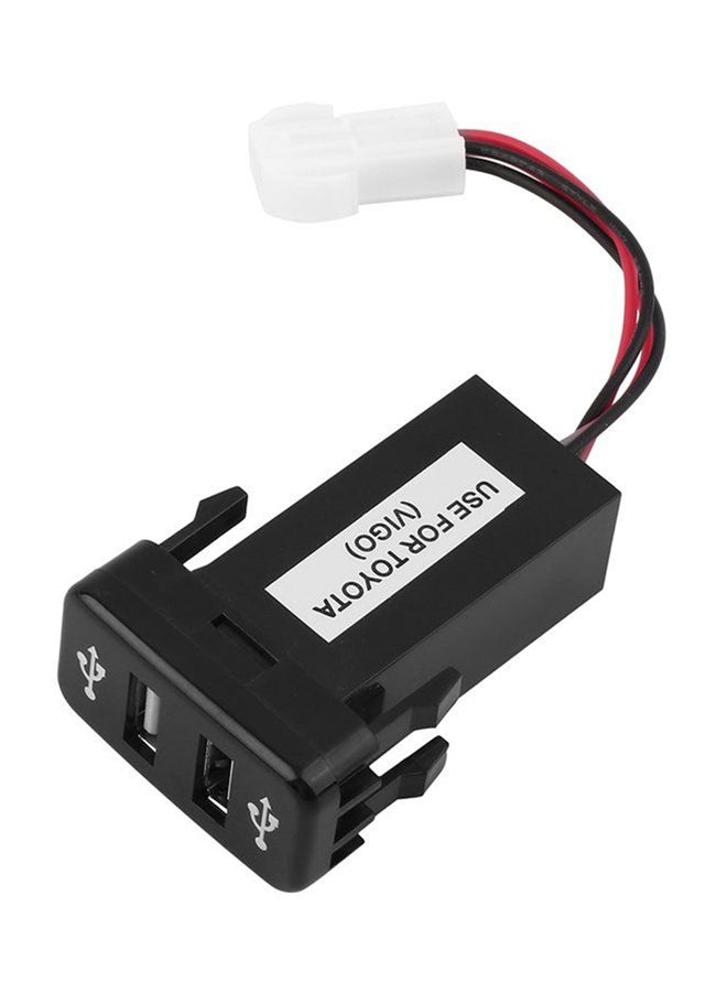 OUTAD Double USB Car Mobile Charger For Toyota Vigo Black - Image 3