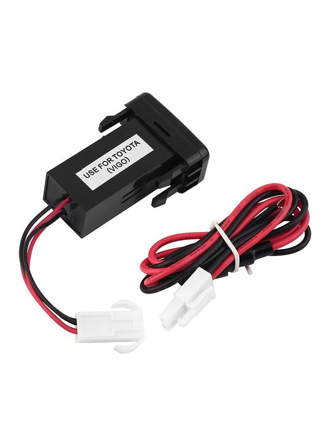 OUTAD Double USB Car Mobile Charger For Toyota Vigo Black - Image 1