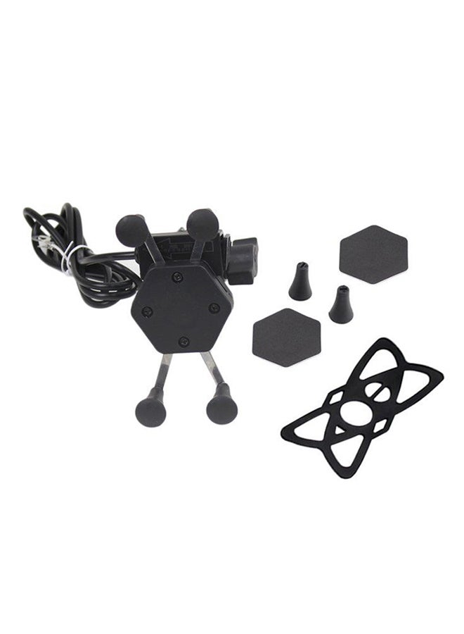 LESHP Universal Motorcycle Phone Mount Bracket Black - Image 1