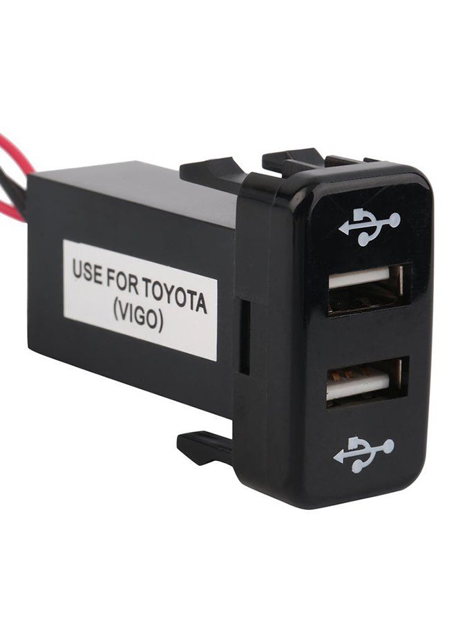 OUTAD Double USB Car Mobile Charger For Toyota Vigo Black - Image 4